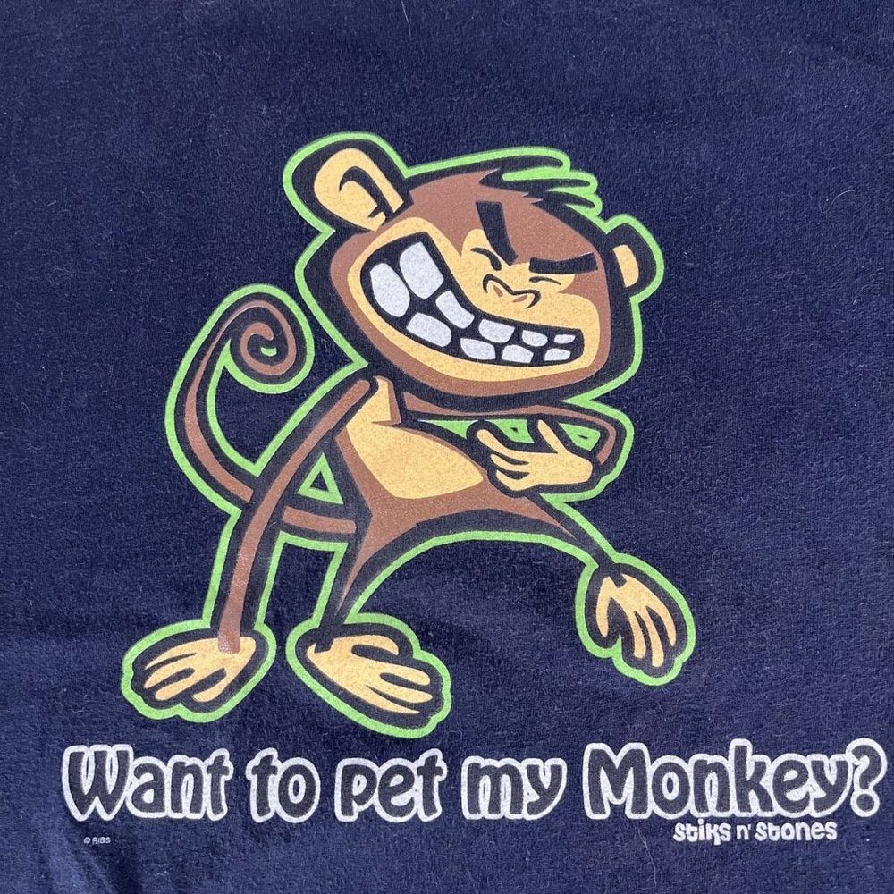 MONKEY “Want to Pet My Monkey?” Funny Graphics T. / Conversation Starter!!